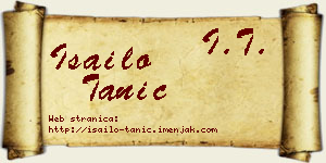 Isailo Tanić vizit kartica